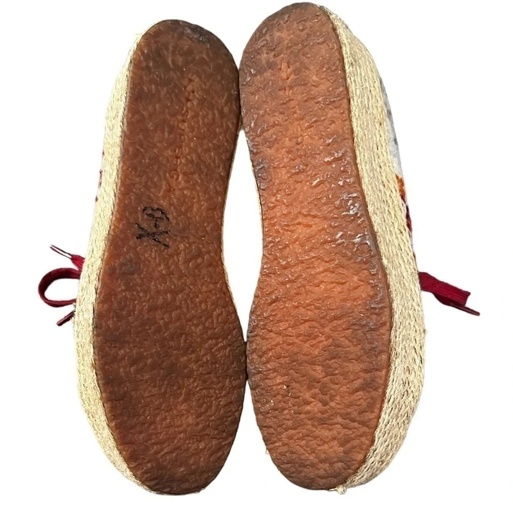 SUPERGA Wool Embroidered Espadrilles Platform Sneakers Shoes 7.5